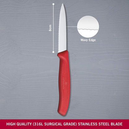 Victorinox Cuchillo para Verduras, Rojo, 8 Centímetros