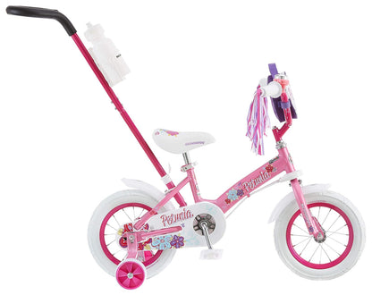 Schwinn Grit and Petunia Push Steer and Ride Bicicleta para niños, para niños y niñas de 2 a 4 años, Altura del Ciclista 28 a 38 Pulgadas, Ruedas de 12 Pulgadas, Ruedas de Entrenamiento, Mango de