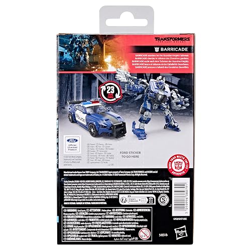 Transformers Studio Series Barricade Deluxe Último Caballero | Figura de acción de conversión de 4.5 pulgadas, juguetes de robot, a partir de 8 años