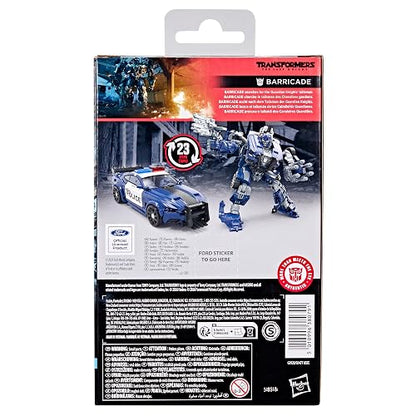 Transformers Studio Series Barricade Deluxe Último Caballero | Figura de acción de conversión de 4.5 pulgadas, juguetes de robot, a partir de 8 años