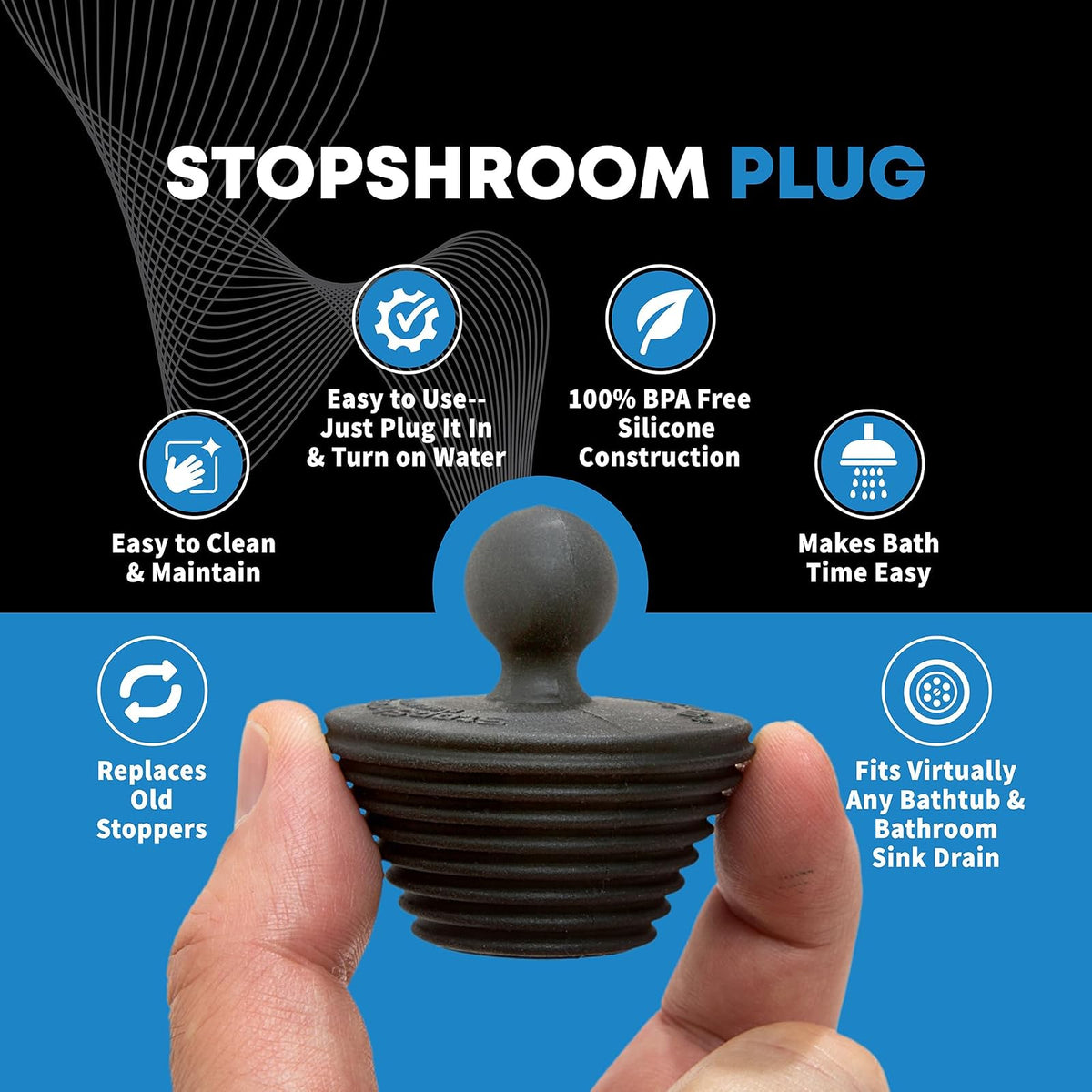 TubShroom - Protector de Drenaje para Tina de Acero Inoxidable, captador de Pelo, Trampa