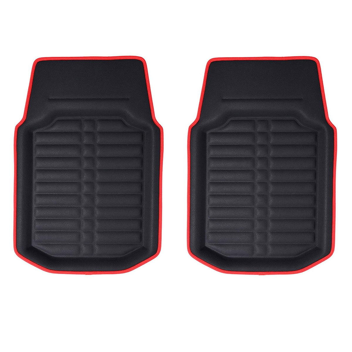 FH Group - Tapetes de Cuero sintético para Automóvil, Resistentes, Rojo/Negro