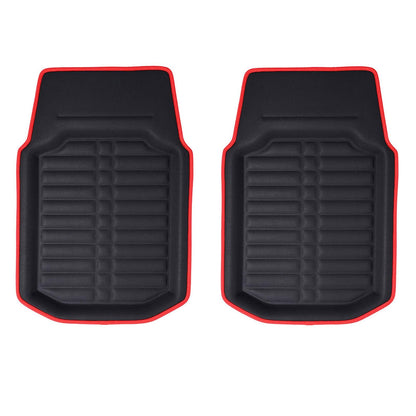 FH Group - Tapetes de Cuero sintético para Automóvil, Resistentes, Rojo/Negro