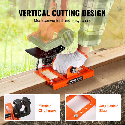 VEVOR - Molino de motosierra, guía de corte vertical de madera con ancho de corte de 2 a 6 pulgadas, accesorio de motosierra portátil de hierro fundido, accesorio de fresado de madera ligero para constructores y carpinteros
