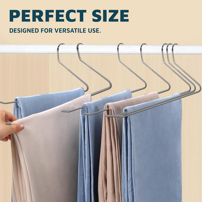 Lifemaster 50-Pc Heavy Duty Metal Non-Slip Pants Hanger Set - Space-Saving Closet Hangers for Pants, Jeans, Blankets, and More - Organize with Open-Ended Sleek Design - Grey