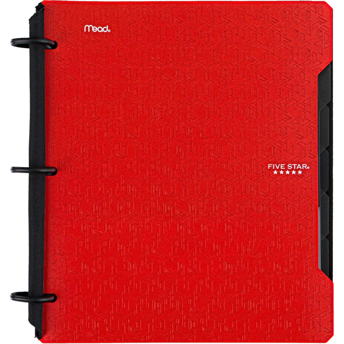 Five Star Flex - Cuaderno recargable + aplicación de estudio, papel rayado universitario, anillos TechLock de 1 pulgada, bolsillos, pestañas y divisores, capacidad de 200 hojas, el color variará