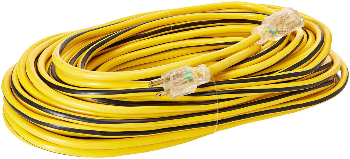 Sanelec Extensión Eléctrica de Uso Rudo 7 m, Amarillo y Negro - 30m 3x14