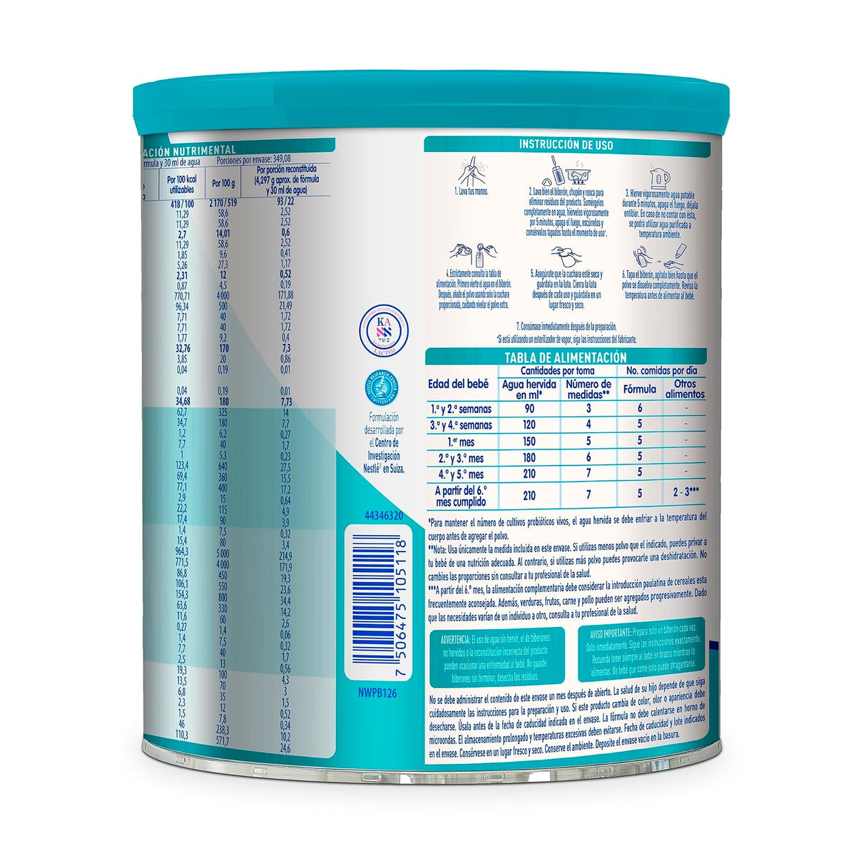 NAN 1 Optimal Pro Fórmula Para Lactantes a Base de Leche Etapa1 Lata 1.5 Kg