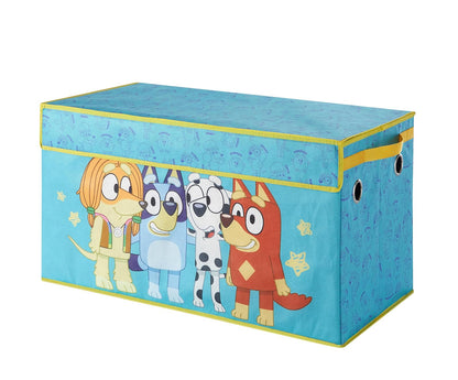 Idea Nuova Bluey - Baúl de almacenamiento plegable de tela duradera con tapa suave, 28.5 x 14.5 x 16 pulgadas, organizador de habitación para niños