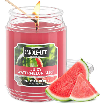 Candle-Lite Vela Perfumada en Tarro, 18 oz - Rebanada de sandía jugosa (NUEVO) - 18 oz
