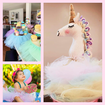 Morex Ribbon - Tulle pastel de tul de nailon de 15 x 150 yardas para falda de tutú arcoíris, surtido (paquete de 6), regalos de unicornios reales para niñas, regalos de bebé para baby shower, ideas de