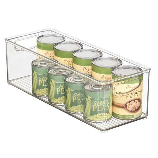 InterDesign iDesign - Contenedor apilable de plástico reciclado con asas, transparente