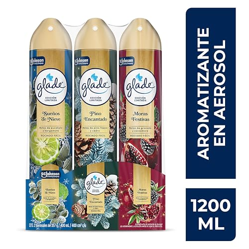 Glade Aromatizante para Hogar Aerosol Aromas Festivos, 3 Unidades 400 ml