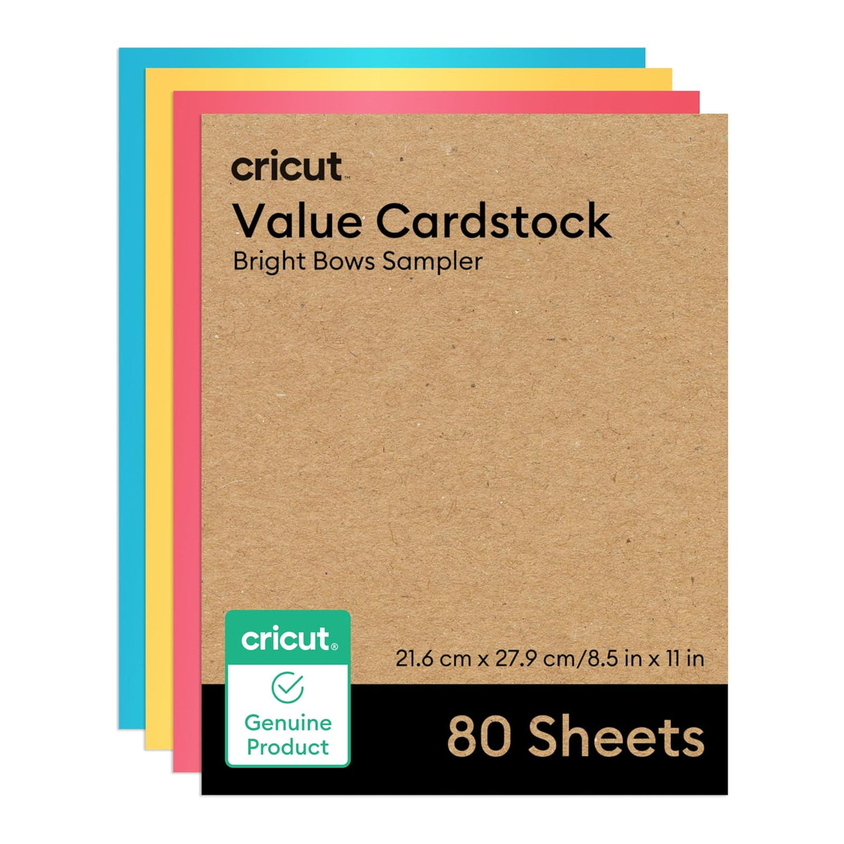 Cricut Cartulina Value, Surtido de Colores, 80 Hojas - Variedad - Muestreador de arcos brillantes