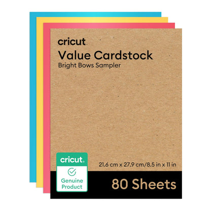 Cricut Cartulina Value, Surtido de Colores, 80 Hojas - Variedad - Muestreador de arcos brillantes