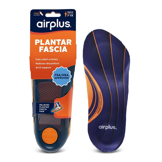 Airplus - Plantilla ortopédica para fascitis plantar para mayor amortiguación y alivio del dolor para hombres y mujeres