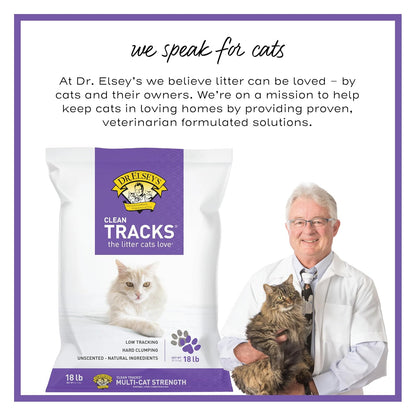 Dr. Elsey's Arena para Gatos de Alta Calidad, Pistas limpias, bajo Polvo, bajo Seguimiento, aglutinamiento Duro, Control de olores Superior, Ingredientes Naturales y sin Perfume