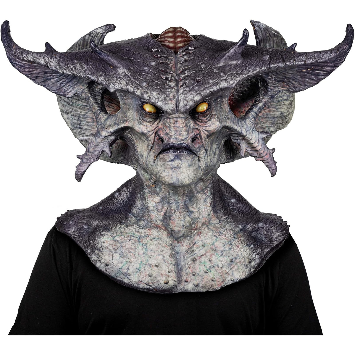 Ghoulish Productions Máscara De Látex Warlord, Accesorio Látex Cosplay Alíen, Disfraz Aterrador para Halloween y Fiestas Temáticas, Cosplay Extraterrestre, Diseño Artesanal Head Mask