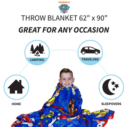 Franco Manta de Felpa súper Suave para niños, 62 x 90 Pulgadas, Patrulla Canina