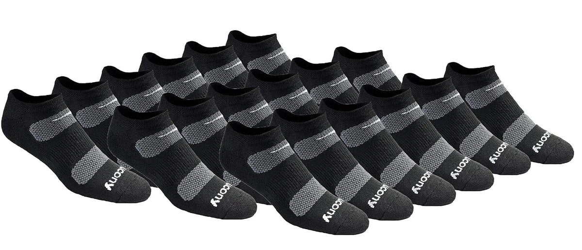 Saucony Saucony Men's 6 Pair Performance Comfort Fit No-show Socks, Hombre
