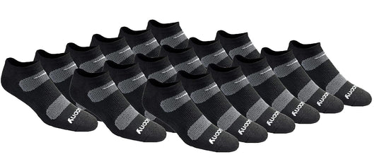 Saucony Saucony Men's 6 Pair Performance Comfort Fit No-show Socks, Hombre