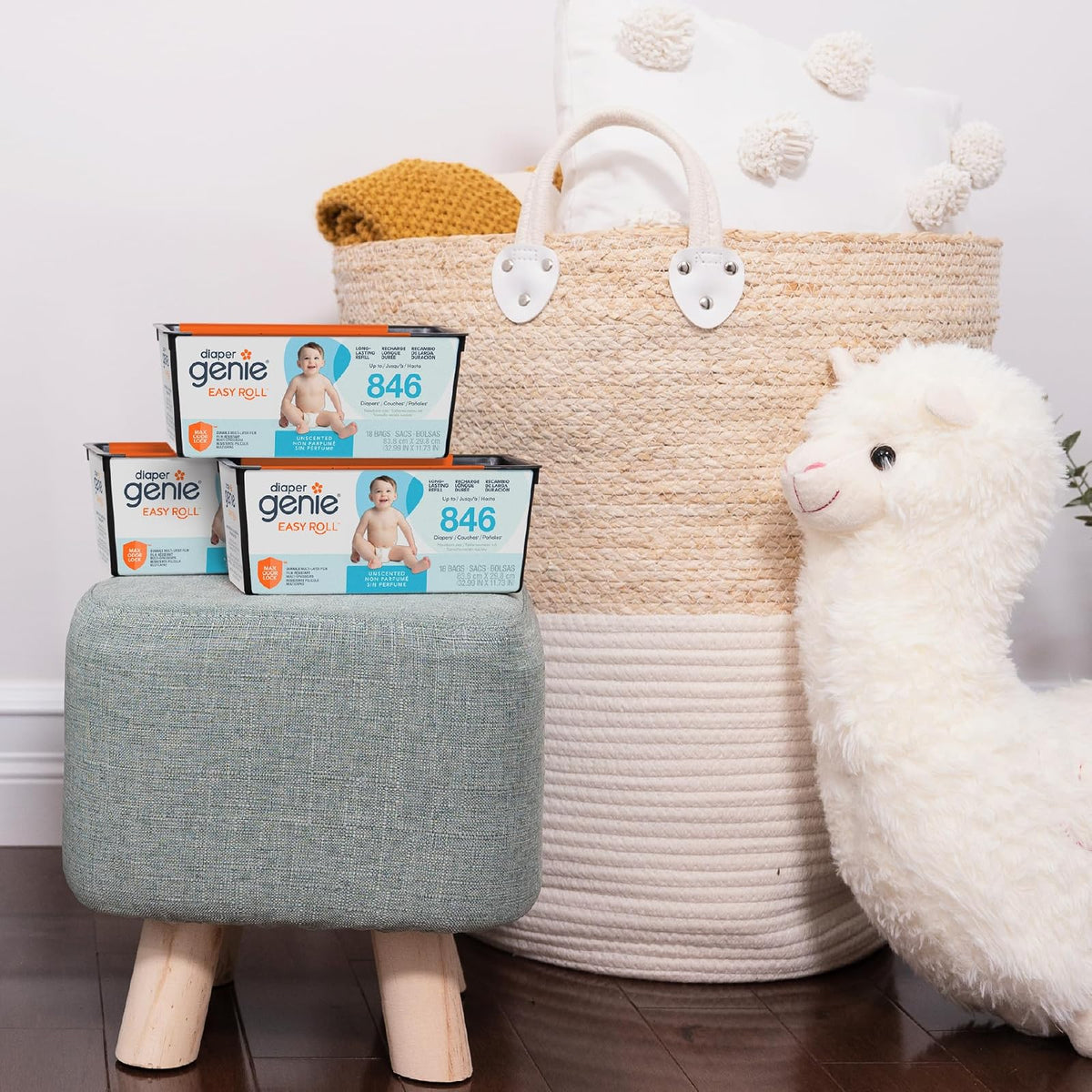 Recambio de bolsas Diaper Genie Easy Roll | Incluye 18 bolsas y puede contener hasta 846 pañales tamaño recién nacido