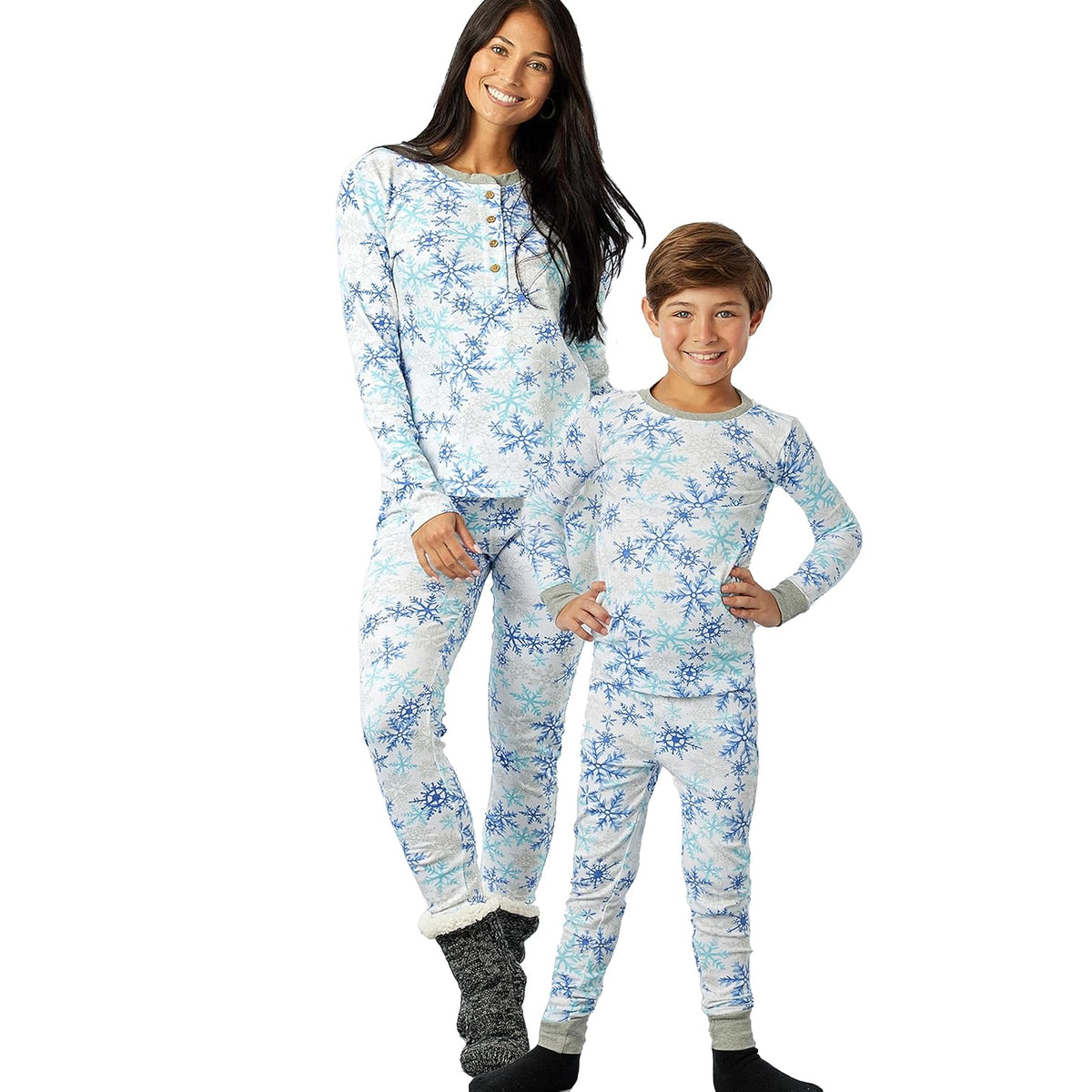 HonestBaby Organic Cotton Footed Sleep & Play Pajamas Mamelucos para bebs y Nios pequeosBebé-Niños - 0-3 Meses - Copos de nieve caídos blanco