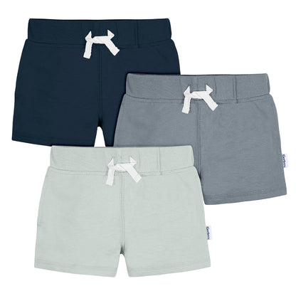 Gerber Paquete de 3 Pantalones Cortos de Punto sin Cierre Pantalones Cortos Informales para Bebé-Niños