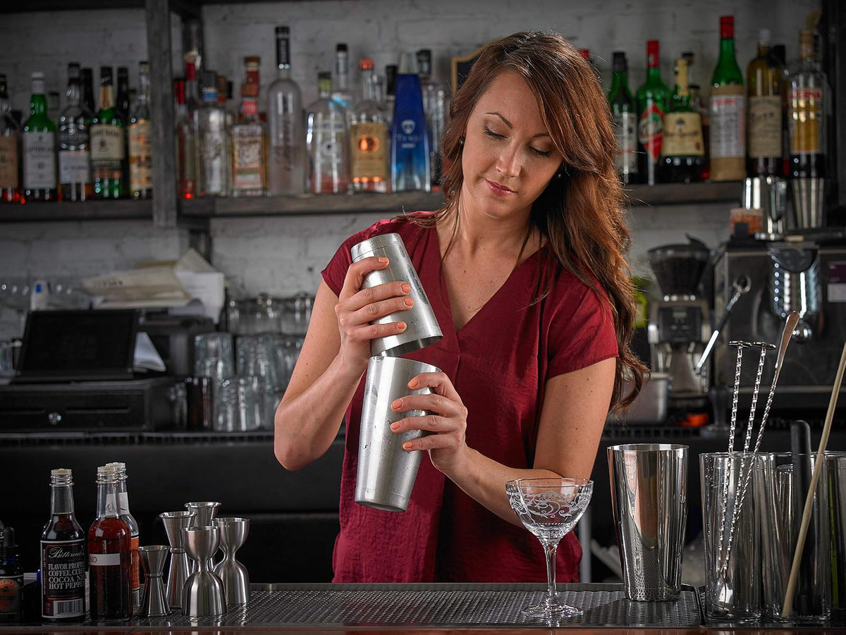 Barfly M37007 - Mezclador para cóctel, pequeño, 532 ml, acero inoxidable, Acero inoxidable, Set (18 oz And 28 oz), 1