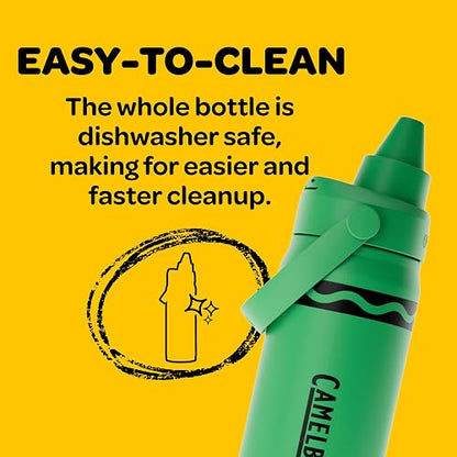 CamelBak Crayola Chug - Botella de agua de acero inoxidable, color rojo cereza, 16 onzas