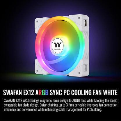 Thermaltake SWAFAN EX 12 ARGB Ventilador Blanco 120 mm