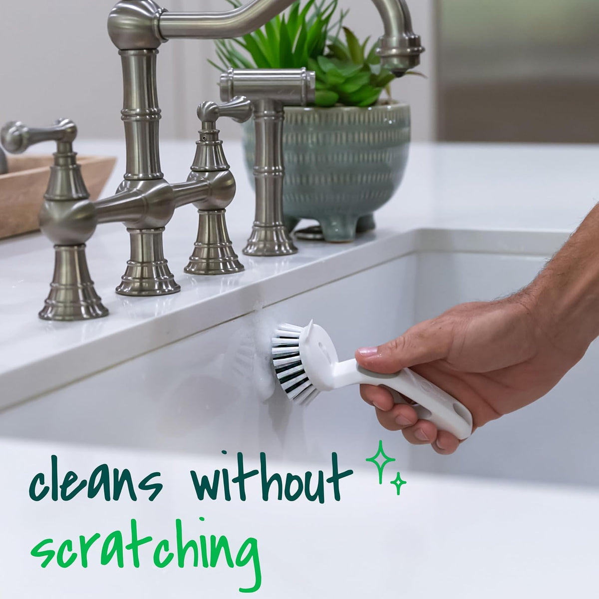 Scotch-Brite Little Handy Scrubber, Small and Versatile Cleaning Tool with Long Lasting Bristles, 6-Scrubbers Total