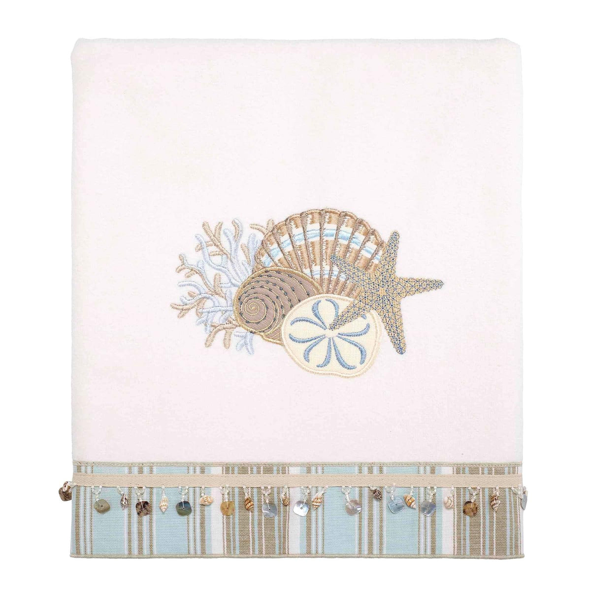 Avanti Linens by The Sea Toalla de Manos, Blanco, Toalla de baño, 1 | 100% algodón, suave y absorbente, felpa de felpa, de secado rápido, lavable a máquina, esencial para el baño diario