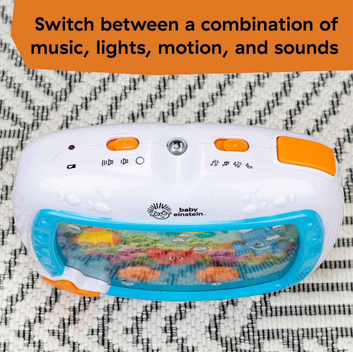 Baby Einstein Sea Dreams Soother - Juguete relajante con melodías y luces suaves para bebé, sonidos del océano, conciliador del sueño, incluye control remoto, fácil de sujetar a la cuna, a partir de 0 meses (Azul)