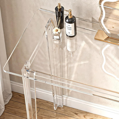 computadora acrílico, Mesa de acrílico Transparente, Mesa de Estudio Moderna para Oficina en casa, Consola Multiusos de Superficie extendida, estación de Trabajo Ligera y Resistente para Espacios