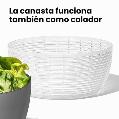 OXO 1071497 Centrifugador Ensalada Acero, 26.6 cm