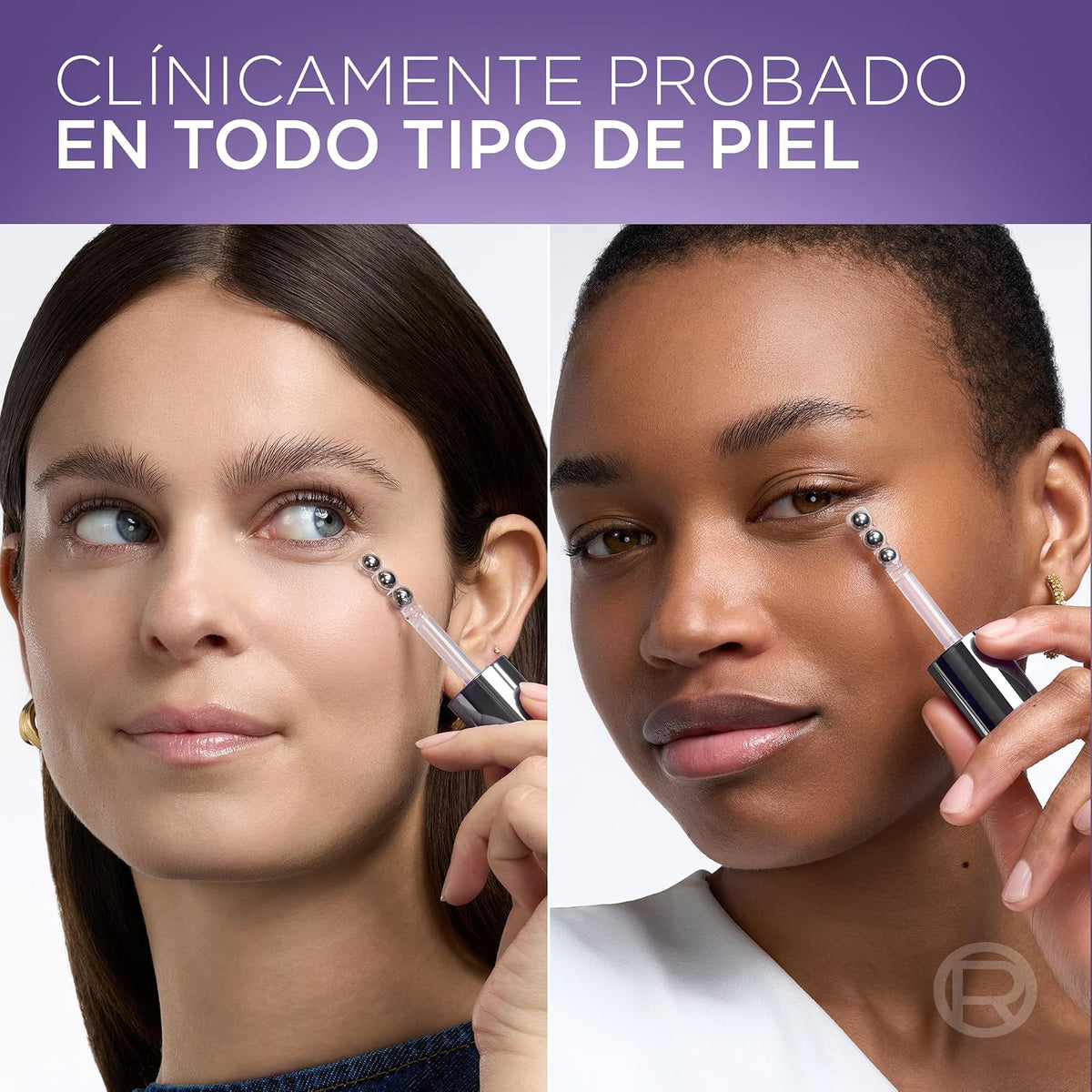 L'Oréal Paris Revitalift Filler Sérum de Ojos con Ácido Hialurónico + Cafeína, Rellena hasta 2.5% Líneas de Expresión y Corrige Ojeras, Aplicador Triple Perla, 15 ml