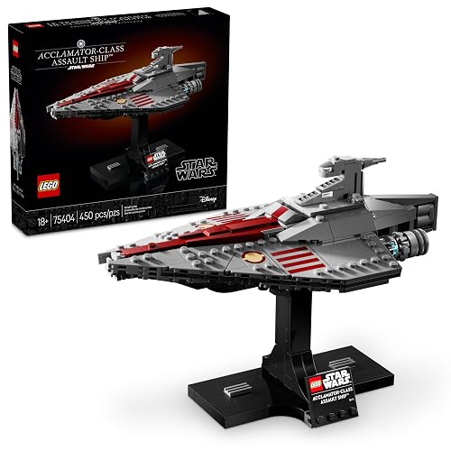 LEGO® Star Wars: El Ataque de los Clones Nave de Asalto Clase Acclamator Modelo de Nave Espacial para Construir, exhibir y coleccionar, vehículo, Regalo Creativo para Adultos 75404