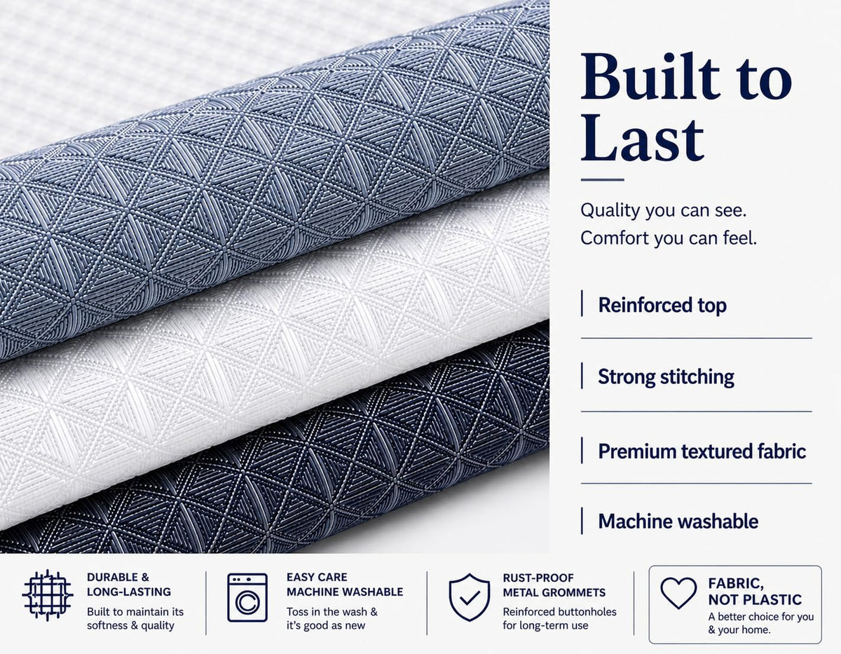 Dainty Home OMBRE WAFFLE SHOWER CURTAIN 70x72 Navy