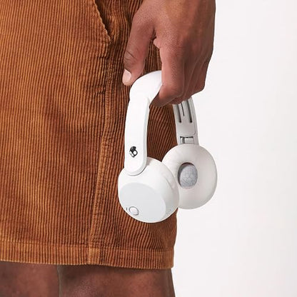 Skullcandy Icon 180 Wireless On-Ear Bluetooth Headphones - Bone | 50 Hours Battery, Lightweight and Travel Ready, Secure Fit, Sweat and Water Resistant, Microphone iPhone Android, Foldable