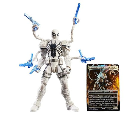 Marvel Legends Series, Magic: The Gathering, Agent Anti-Venom, Figura de acción del Hombre Araña de 15 cm con Carta Metalizada Exclusiva Coleccionable