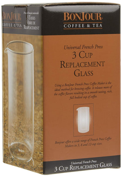 BonJour 53310 - Jarra de vidrio de repuesto para prensa francesa universal, 3 tazas/12.7 Oz.