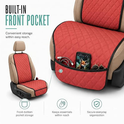 FH Group - Juego de Cojines de Asiento de Automóvil para automóvil Neosupreme, Ajuste Universal, cojín de Asiento de Automóvil con Bolsillos Delanteros, Cojines de Asiento de Automóvil compatibles con Bolsa de
