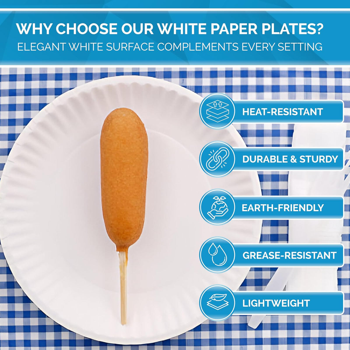 Perfectware - Kitchen Essentials - Plato de papel de 6 a 300 pulgadas, color blanco (300 unidades/paquete)