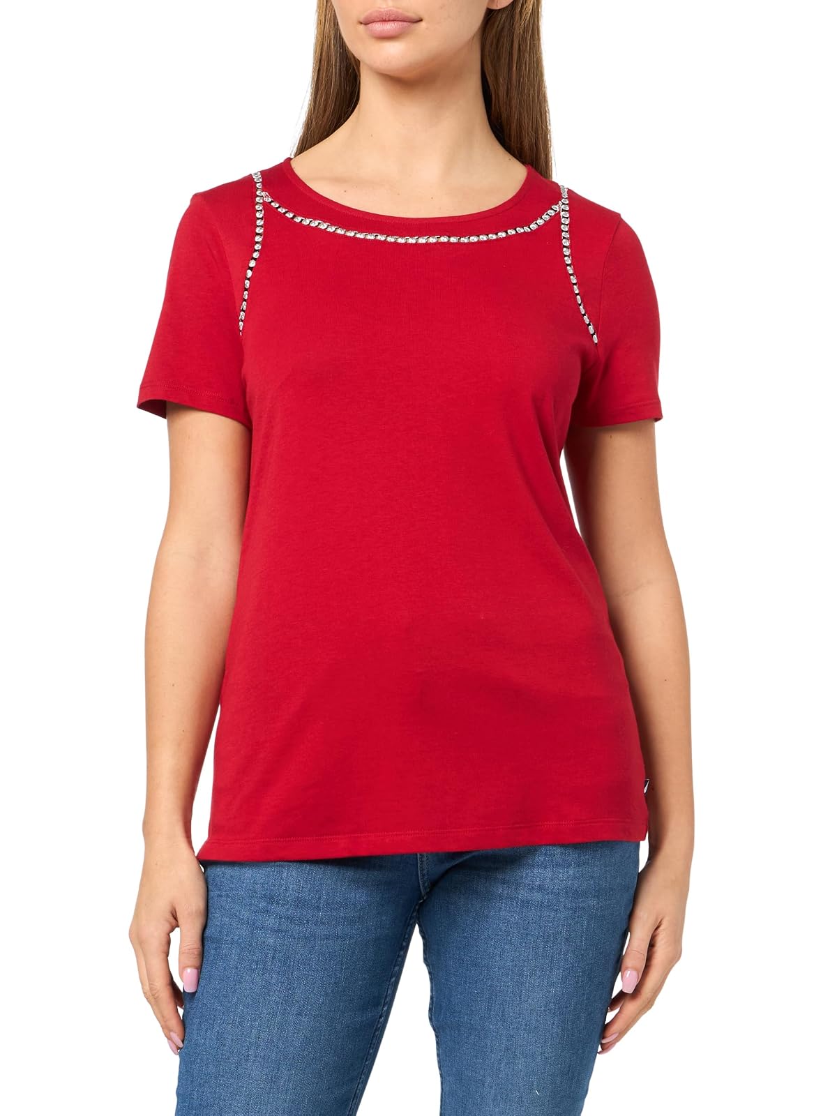 Nautica - Playera de Manga Corta con Cuello Redondo para Mujer