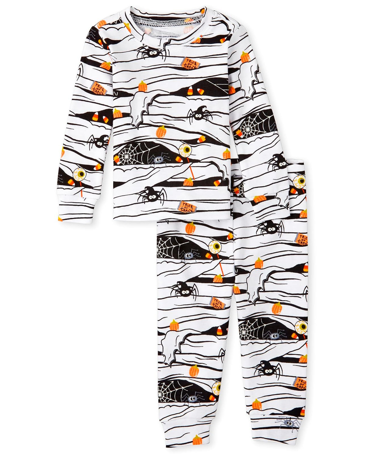 The Children's Place Pijama de algodón con diseño de murciélagos para niños pequeños Juego de Pijama para bebés Unisex - mummy resplandor - 3-6 Meses
