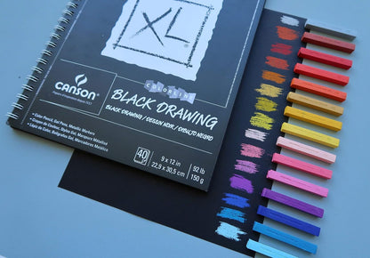 CANSON XL Series - Dibujo Negro, Negro, 22.86 x 30.48 cm, 1 | Negro, 1 almohadilla, papel de 150 g, 40 hojas