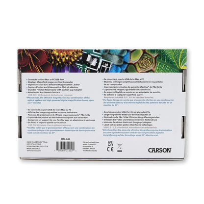 Carson eFlex 78x o 324x (Monitor de 27") Microscopio Digital USB con luz LED con Soporte y Base Flexibles (MM-840)