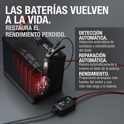 NOCO GENIUS5: Cargador de batería Inteligente 6V/12V 5A – Mantenedor automático, Cargador Lento y desulfatador con protección contra sobrecarga y compensación térmica – para baterías Plomo y Litio