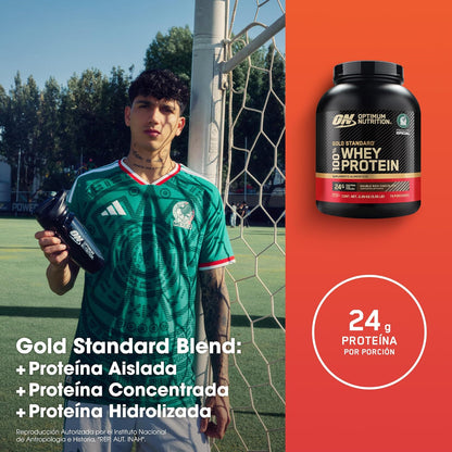 Optimum Nutrition Gold Standard Isolated Blend 100% Whey Protein Doble Chocolate 24 g de proteina aislada, baja en Lactosa y Carbohidratos Bote 5lb